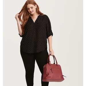 Torrid HARPER GEORGETTE PULLOVER 3/4 SLEEVE BLOUSE